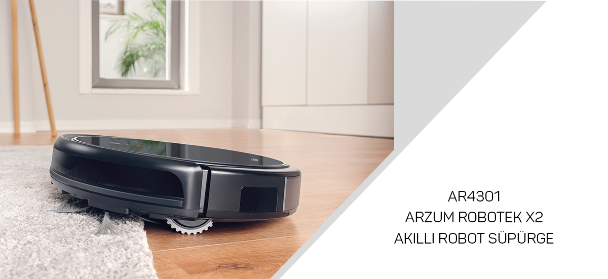 ar4301 robotek x2 akilli robot supurge siyah arzum